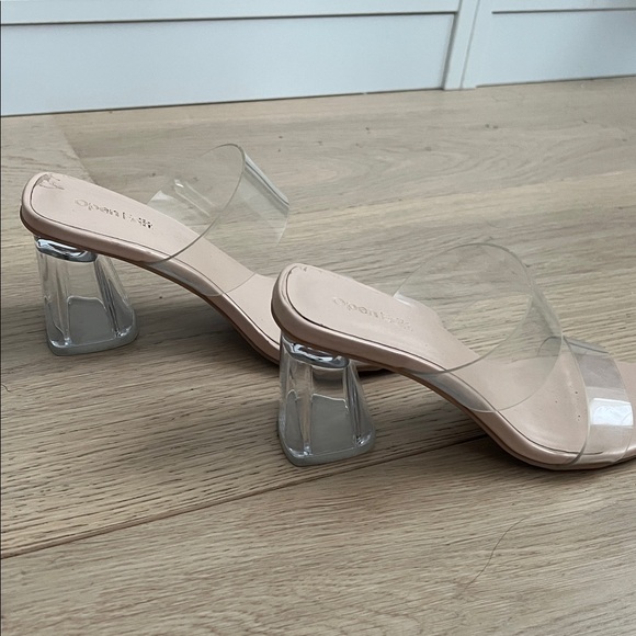 Open Edit Women's Transparent Strap Heels - Nude - Picture 2 of 7